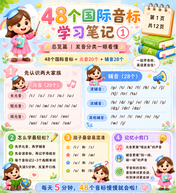 改成小清新童趣风格，保持所有文字内容不变，调整每个版块的底色和字体颜色，把图里所有剩余小猫全部替换成提供的3D卡通女孩形象预览效果