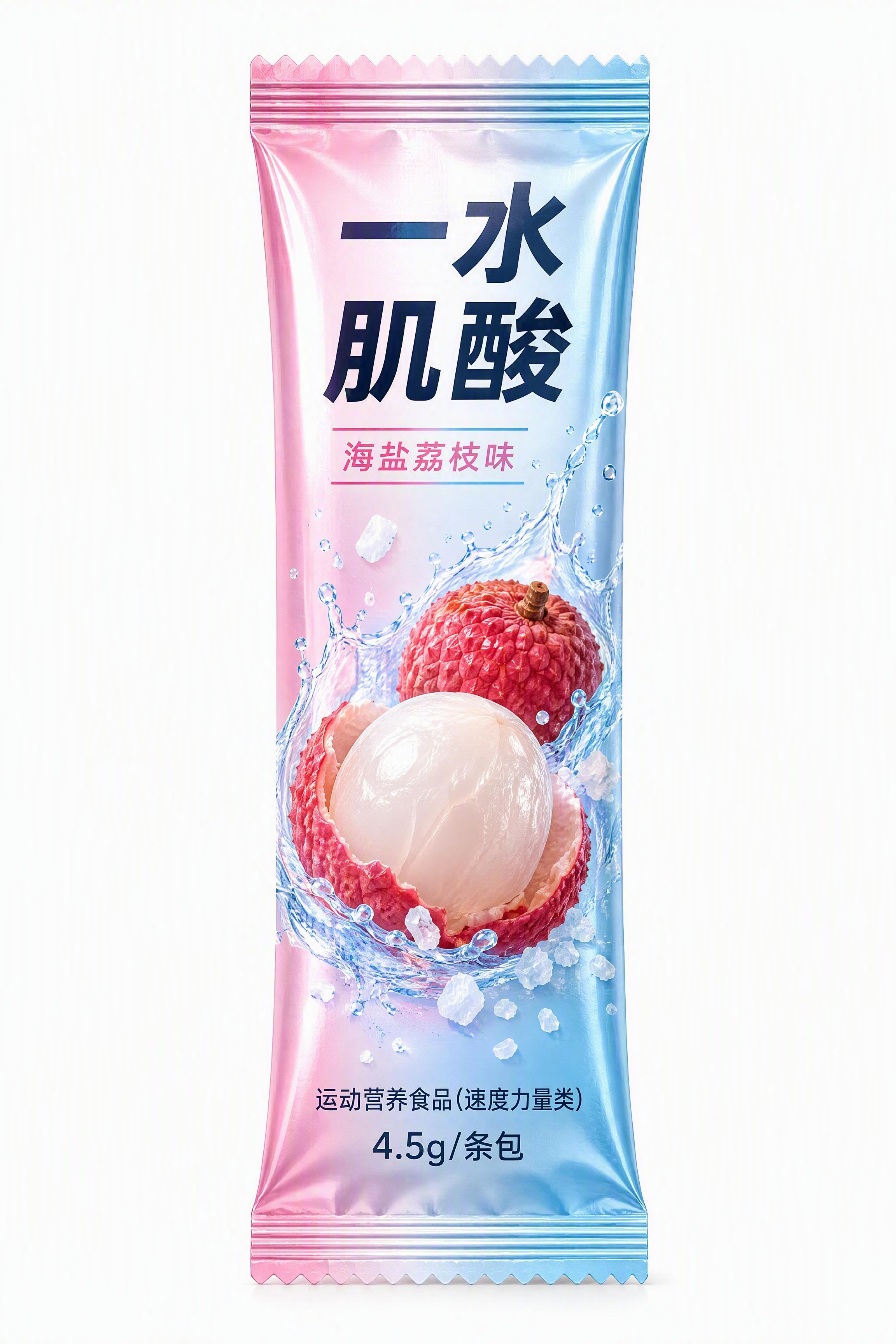 一条独立小包装的运动营养食品条包，正面视角，清新果味风格设计。… - 图片创意预览