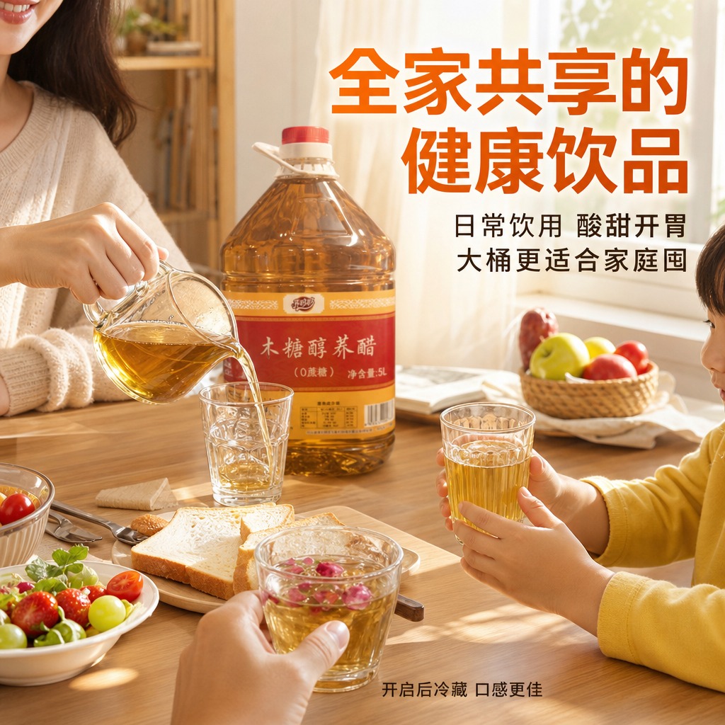 [主图-8] 家庭日常饮用场景图，主题为家庭餐桌日常饮用荞醋，… - 图片创意预览
