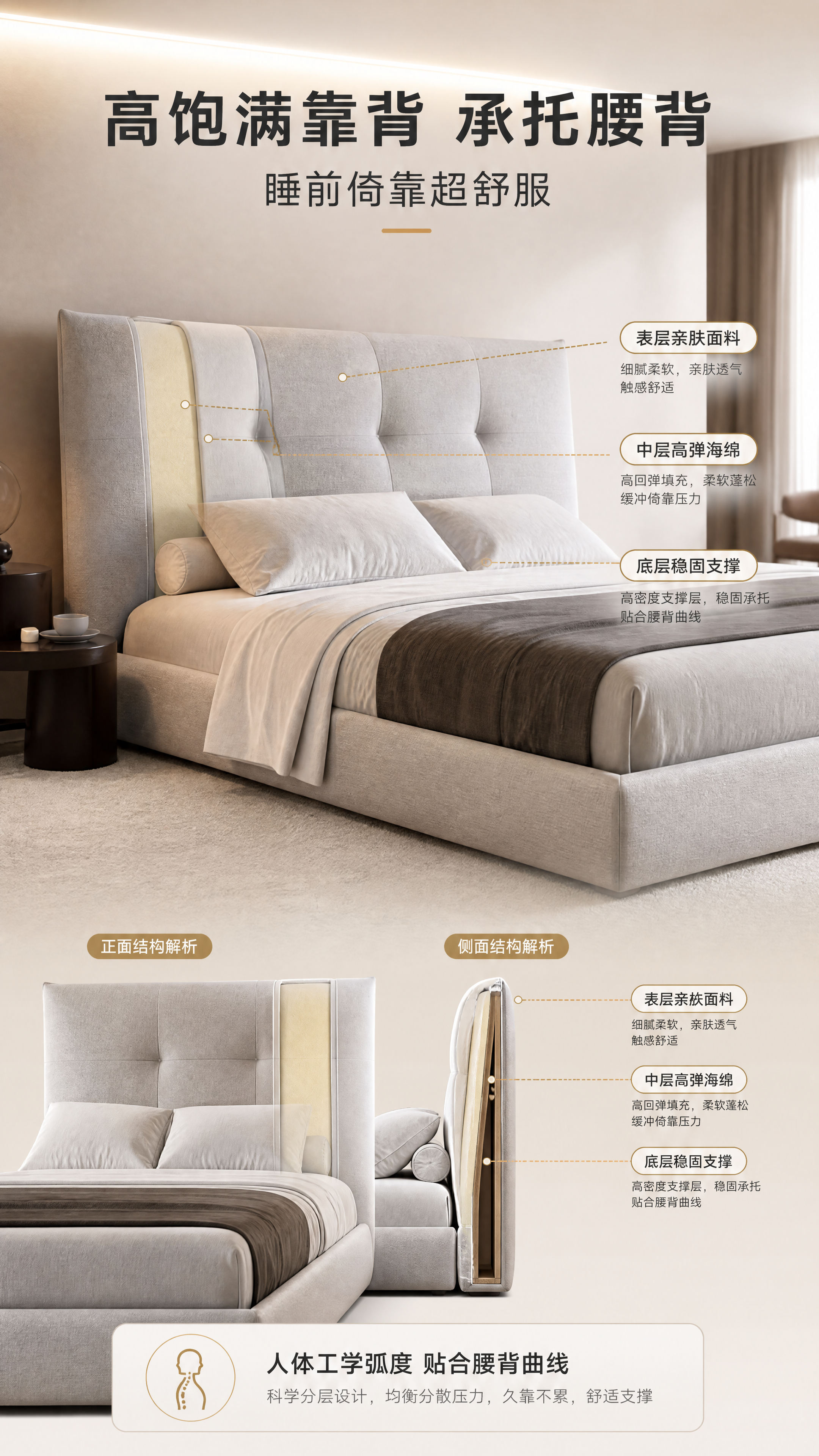 [商品] 使用【图1】现代简约软包床头双人床；保留床头高饱满软… - 图片创意预览