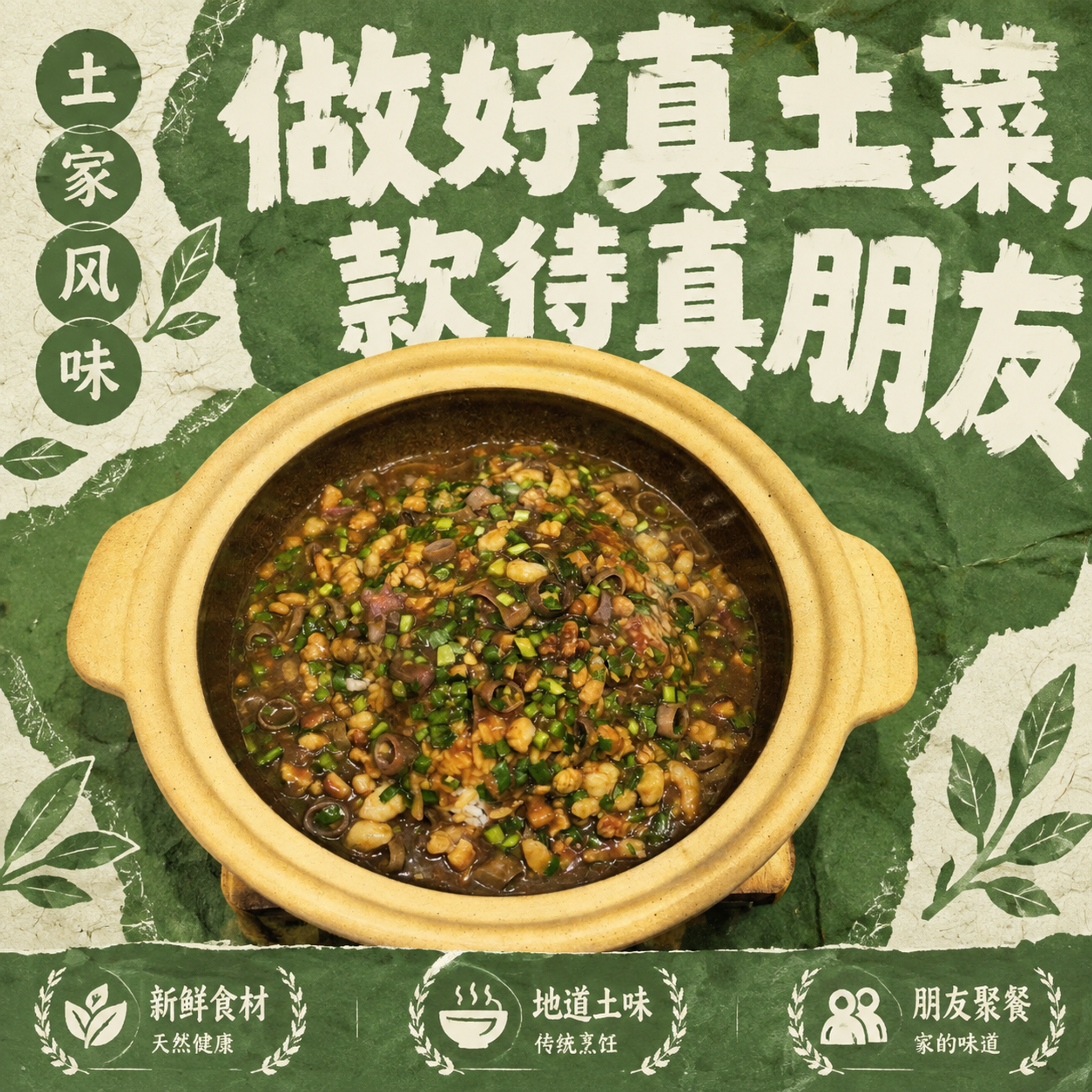 严格参考图1的拼接背景版式和排版结构，整体改为绿色系：背景为深… - 图片创意预览