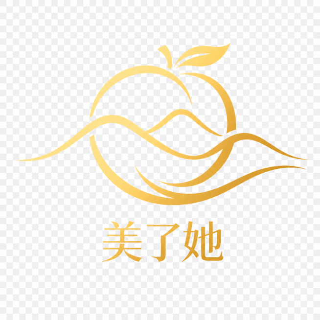 去除绿色背景，保留金色的蜂糖李logo和文字“美了她”，提高logo和文字的清晰度，生成透明背景预览效果