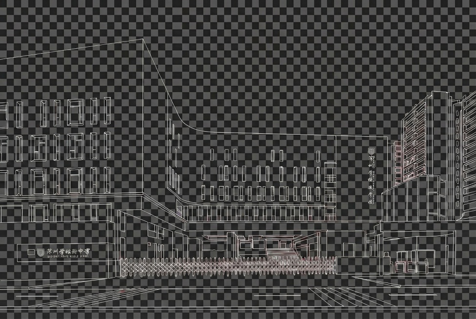 建筑描边的线条全部要白色，不要红色预览效果