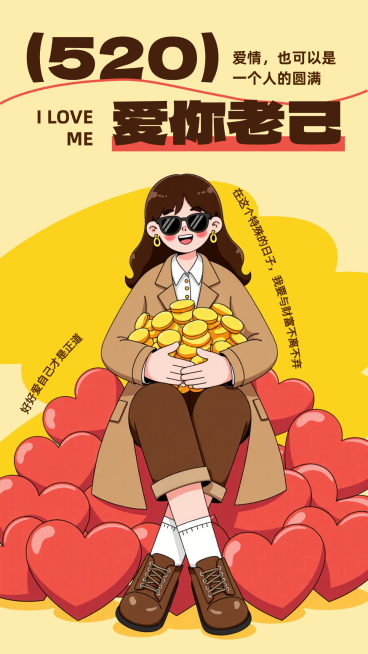 520黄色矢量简约插画海报预览效果