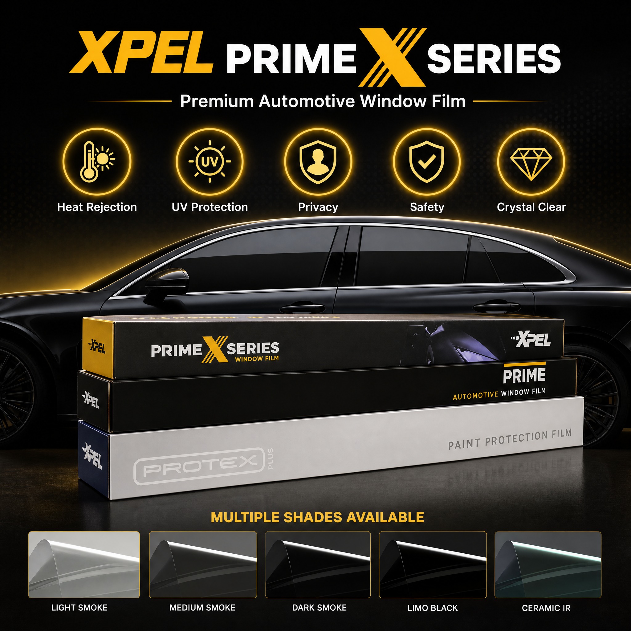 [主图-6] XPEL汽车隔热防晒车窗膜 产品系列与包装全家福… - 图片创意预览
