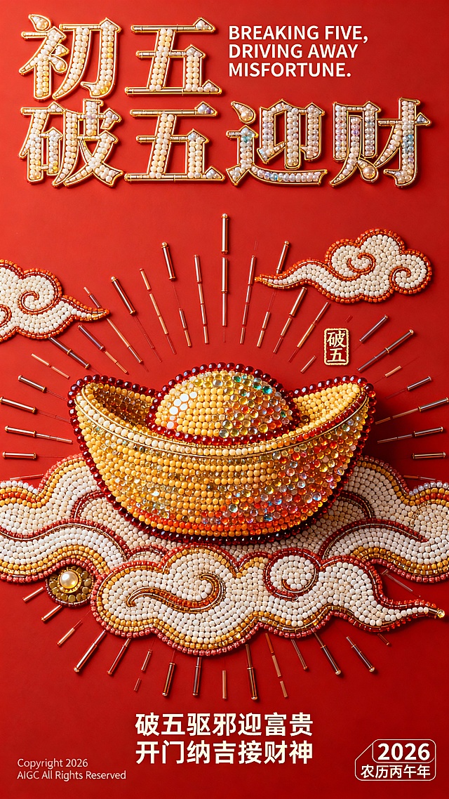 闪亮奢华的珠绣2026初五
