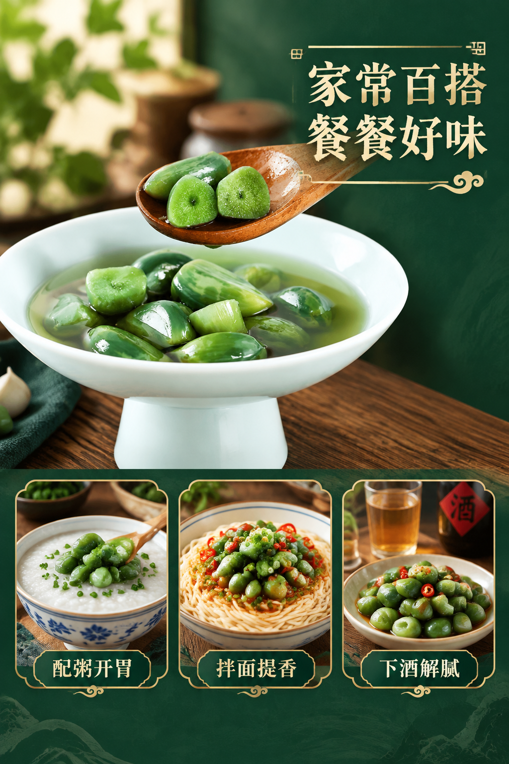 [商品] 使用【图6】腊八蒜切面展示图；保留蒜粒内部翠绿均匀的… - 图片创意预览