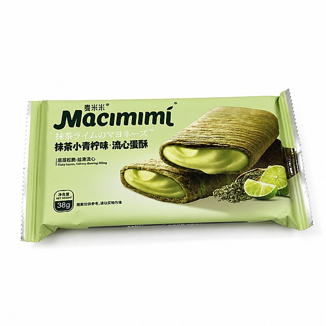 产品精修，产品置于纯白背景上，专业商业棚拍光，5500K标准中性白光，轮廓光，体积光，曝光正确，强烈真实立体感，标准透视校正，正常透视焦段，保持前侧视图机位，接地处保留干净浅淡的自然接触阴影，严禁大片投影、脏灰阴影和悬浮感，主体居中，商品完整入画不裁切，商品外轮廓视觉体量约画面60%-80%，四边均匀留白约10%-20%，严禁满幅铺满与贴边顶满，极致超清画质，细节清晰锐利，商业级实拍质感，保留原图真实材质与结构细节，提升商品洁净度和商业新品感，清除旧痕、灰暗、脏斑和不均匀色块，修复边缘毛糙、锯齿、断边、毛丝和抠图感，边缘自然清晰过渡，锁定原图商品颜色，颜色以输入图为唯一参考，分段部件颜色边界按原图锁定，还原真实物理色彩，消除灰暗感和偏色，锁定原图商品轮廓、件数、部件位置、连接关系、标签文字和可见功能细节，只做精修不重绘结构，包装袋/盒形、封口、开窗、标签、Logo、口味文字和内容物颗粒形态与原图一致，禁止改字、换包装或混淆口味，外包装袋：哑光/半哑光塑料质感，柔和漫反射，低高光；封口金属边：光面金属质感按原图锁定，高光边线清晰，反射干净但不过度镜面化，比例1:1