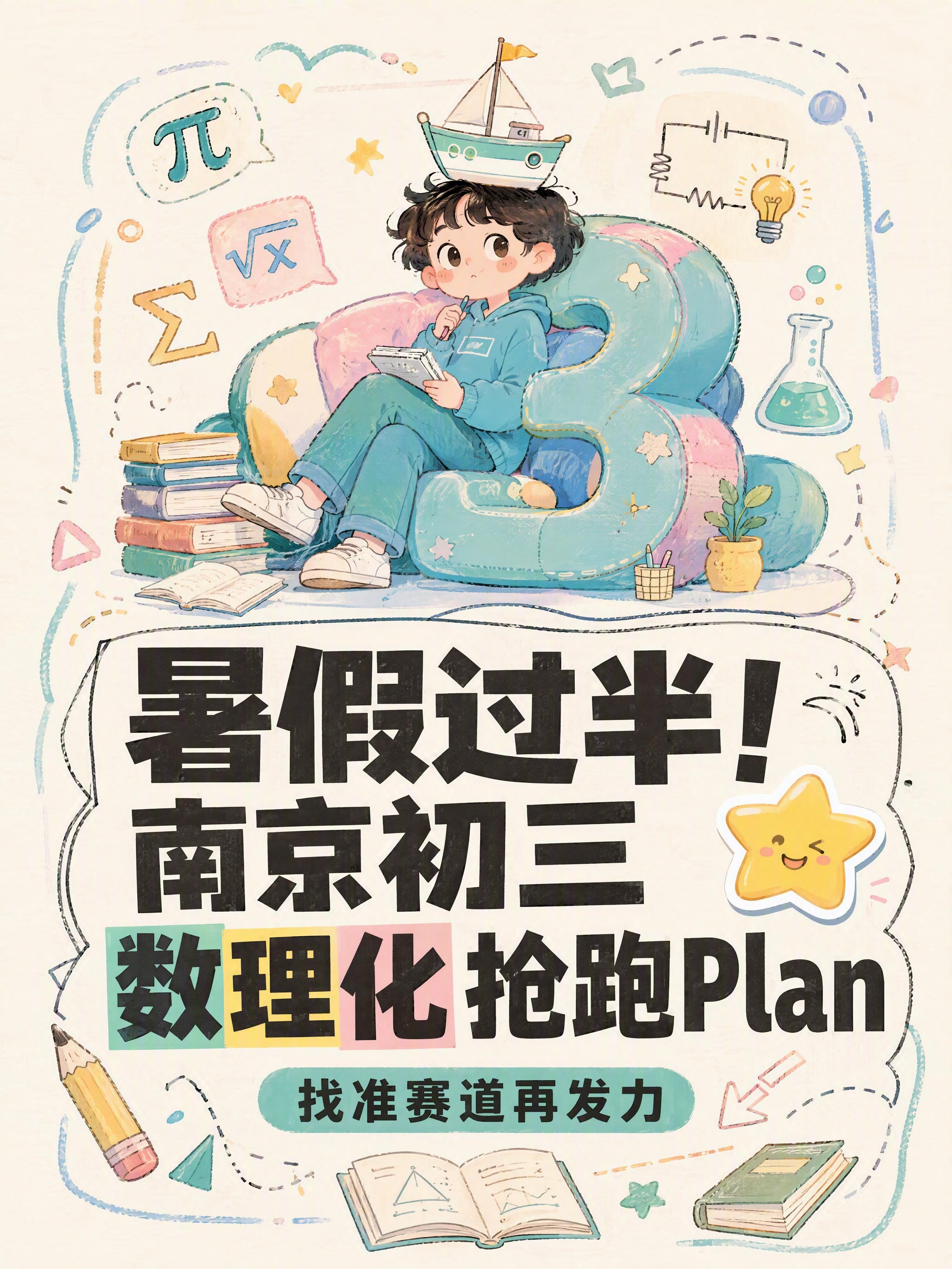 小红书笔记大字封面，插图大字，治愈系数码涂鸦风格，马卡龙色系插… - 图片创意预览