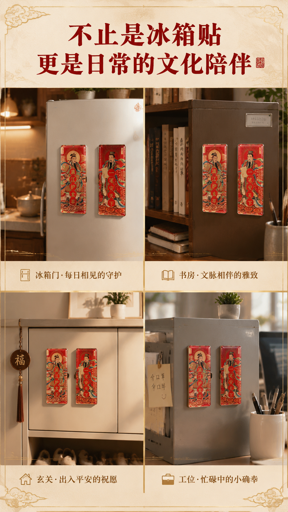 [商品] 使用【图1】中的守宅迎瑞门神系列亚克力冰箱贴（岳飞款… - 图片创意预览