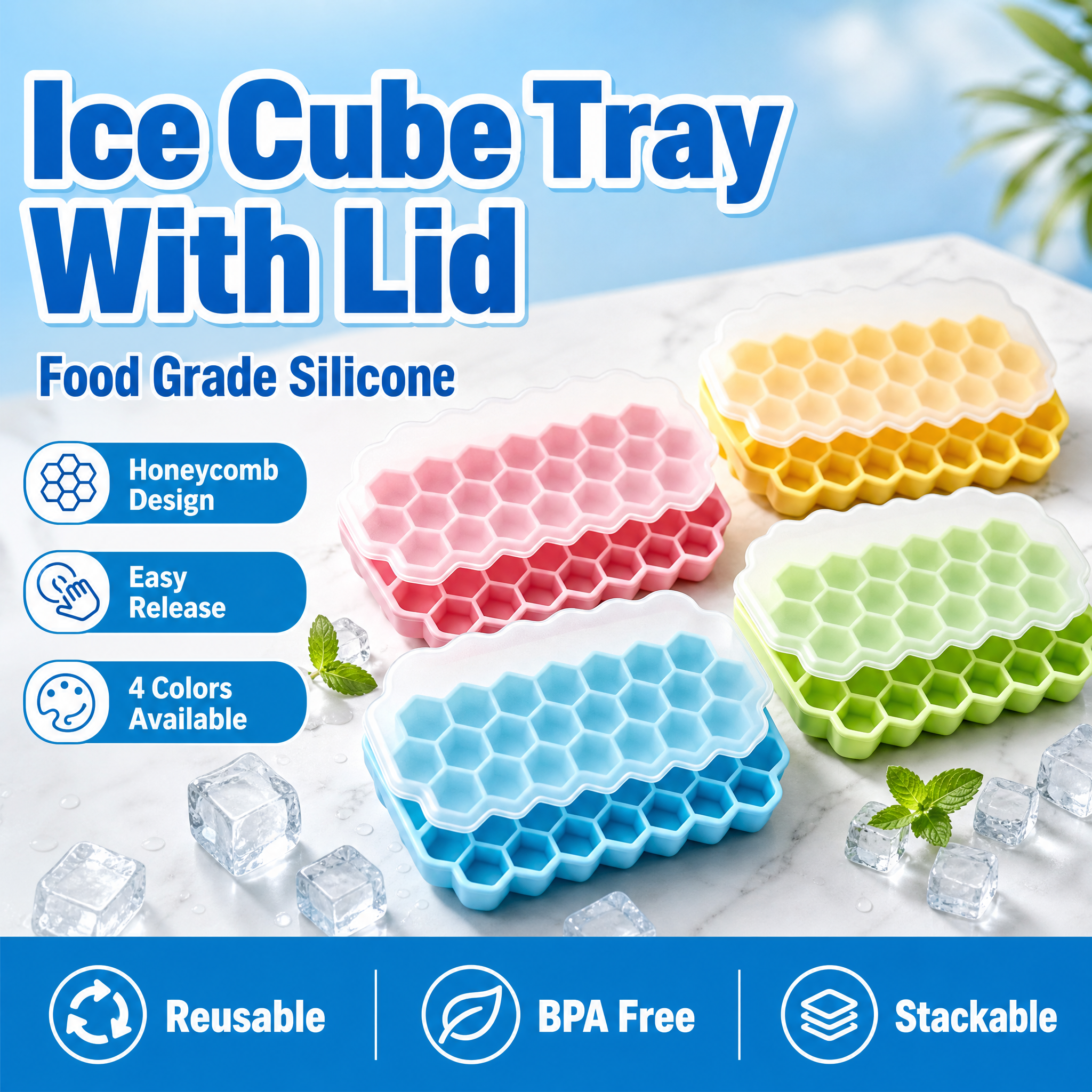 [单张主图] Ice Cube Tray With Lid 带… - 图片创意预览