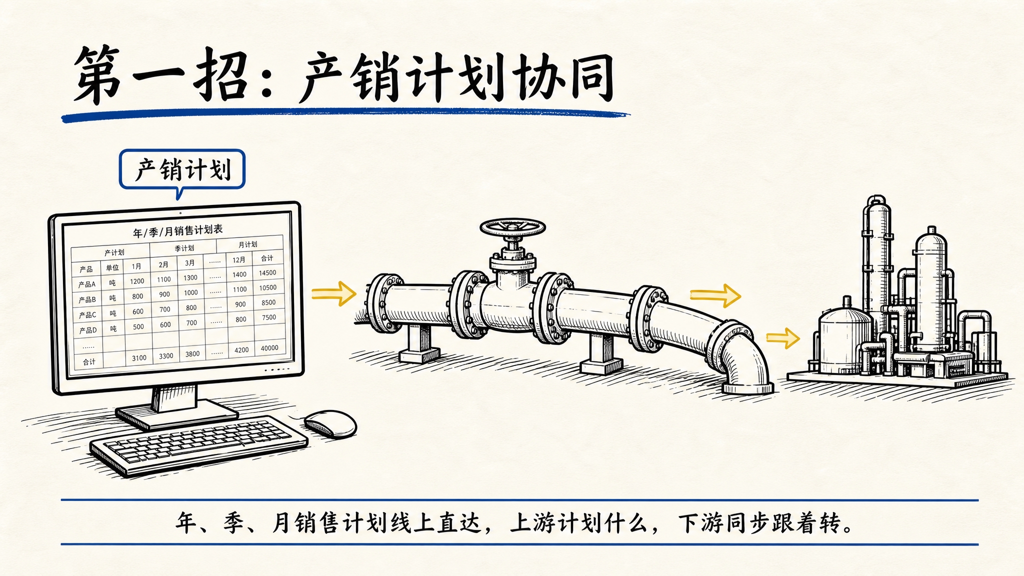 第一招，产销计划协同 —— 年、季、月销售计划线上直达，上游计… - 图片创意预览