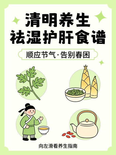 清明养生祛湿护肝食谱养生指南小红书封面预览效果