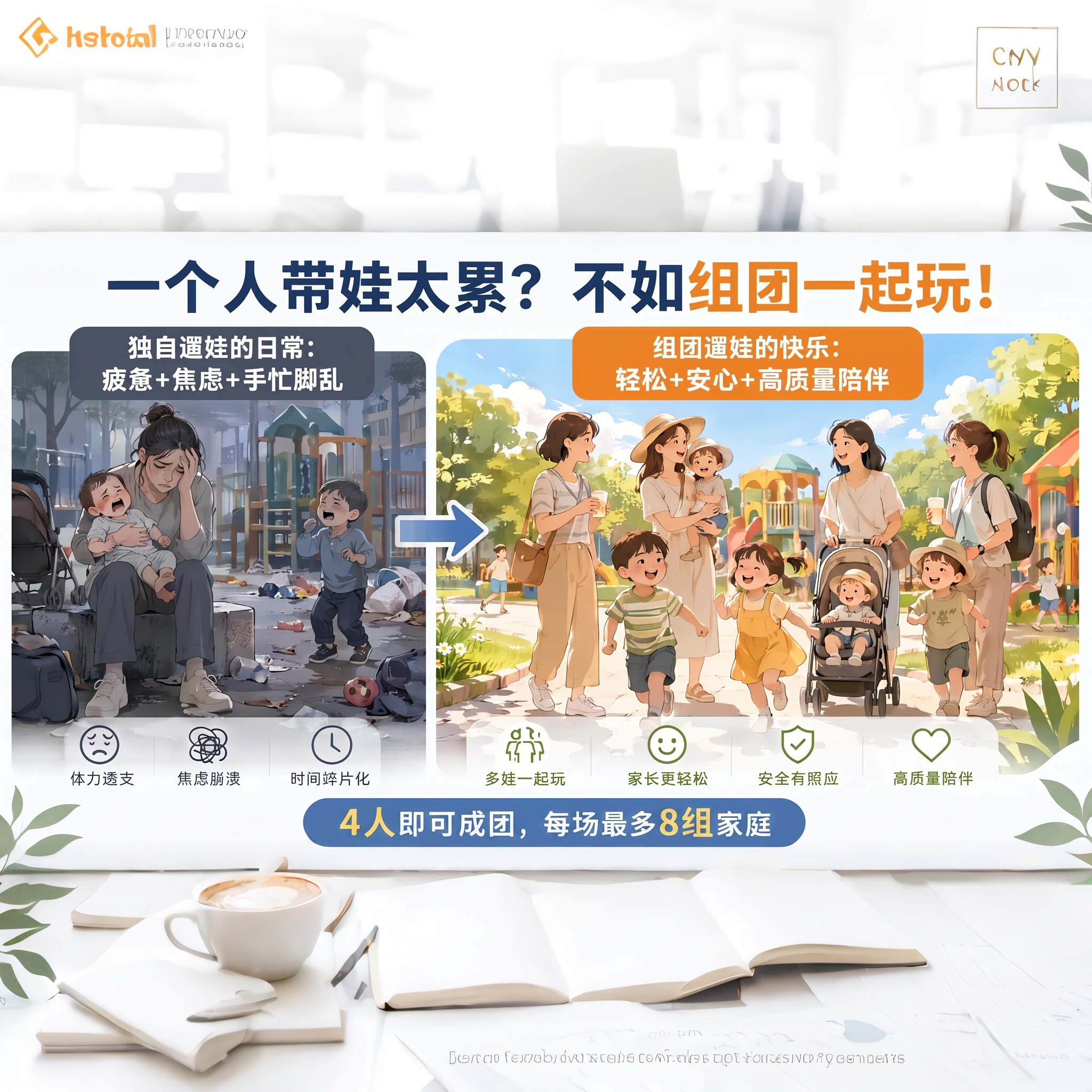 将图片底部蓝色栏中的“每场最多10组家庭”修改为“每场最多8组… - 图片创意预览