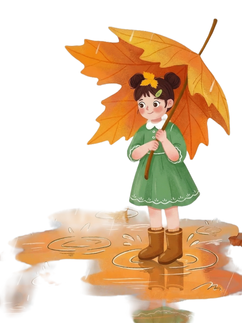 去除远处的树林背景，仅保留雨、近景的积水地面和人物，修改人物的眼睛，去掉豆豆眼，改为眼白和眼黑分明的正常眼睛，保持原有画风不变预览效果