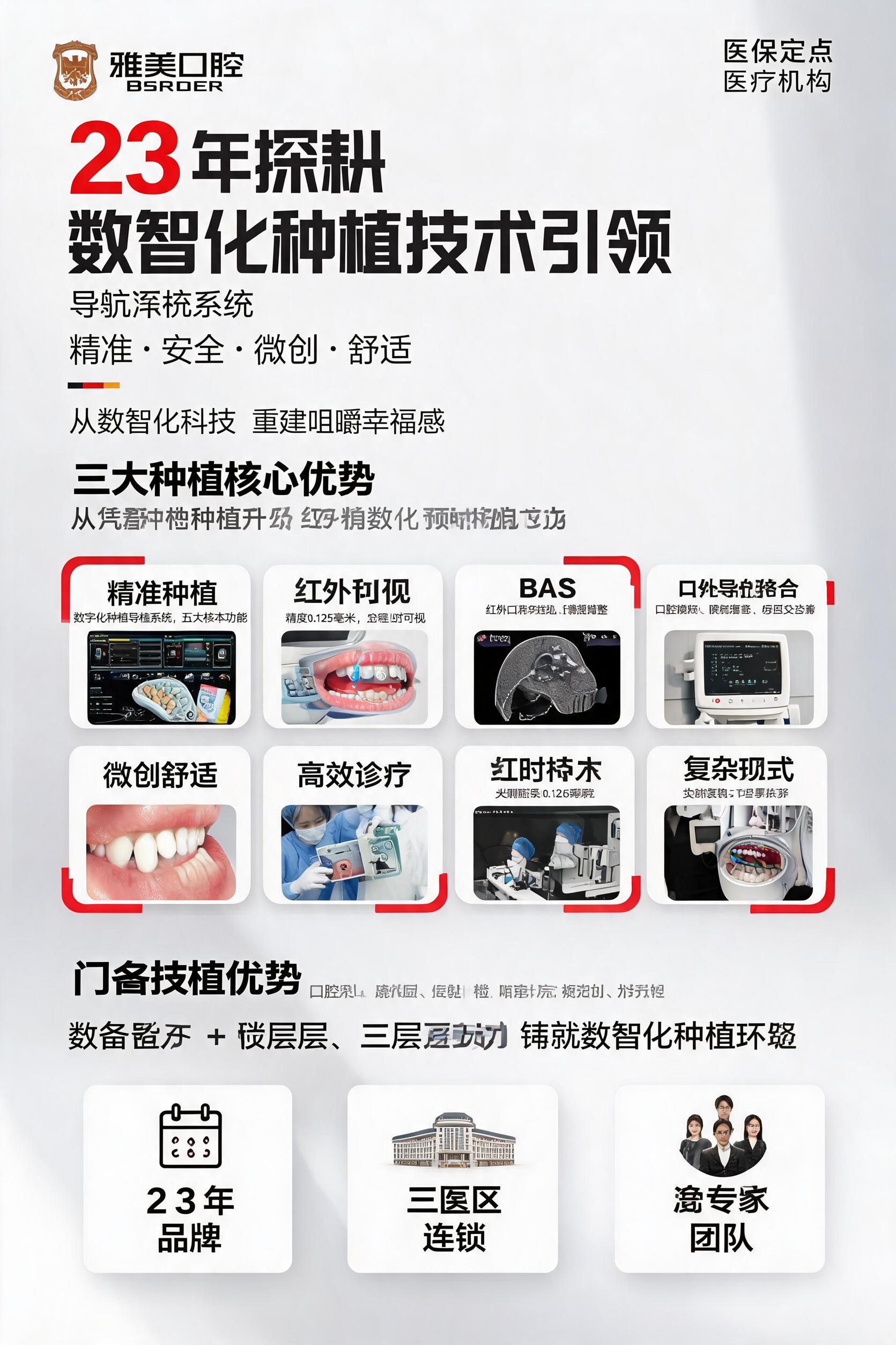 参照参考图的版式风格，设计一张口腔医院种植技术优势介绍海报，竖… - 图片创意预览