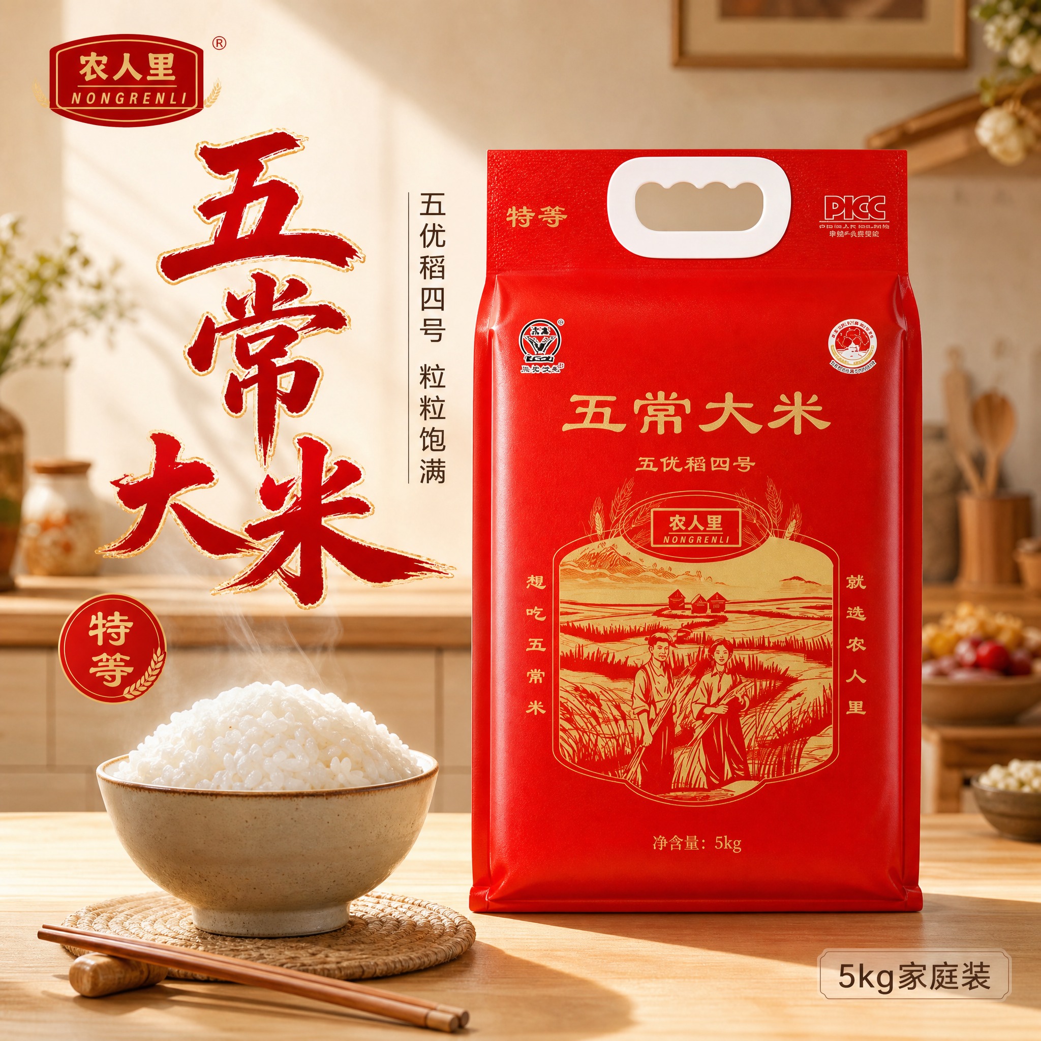 [主图-1] 首图点击率 五常大米家庭装食欲感主视觉。 [统一… - 图片创意预览