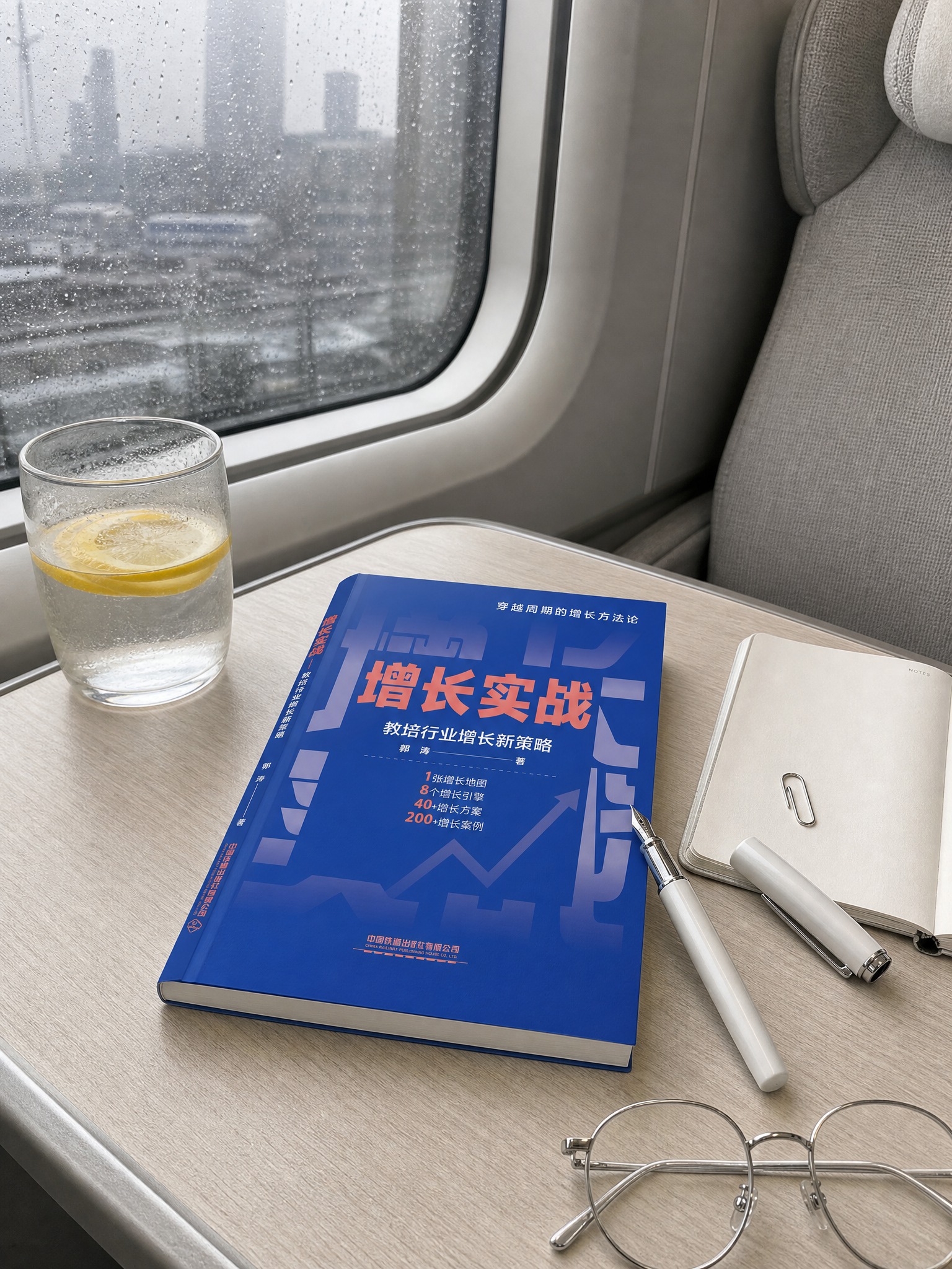 超写实高铁旅途静物摄影。 主体：书籍严格参照上传产品图，完整保… - 图片创意预览