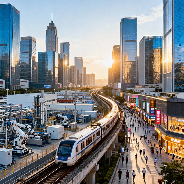 请帮我生成一张展示东莞发展的照片