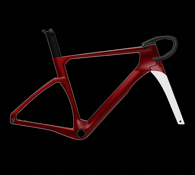 帮我把车架的颜色替换成深红色，图片保持高清