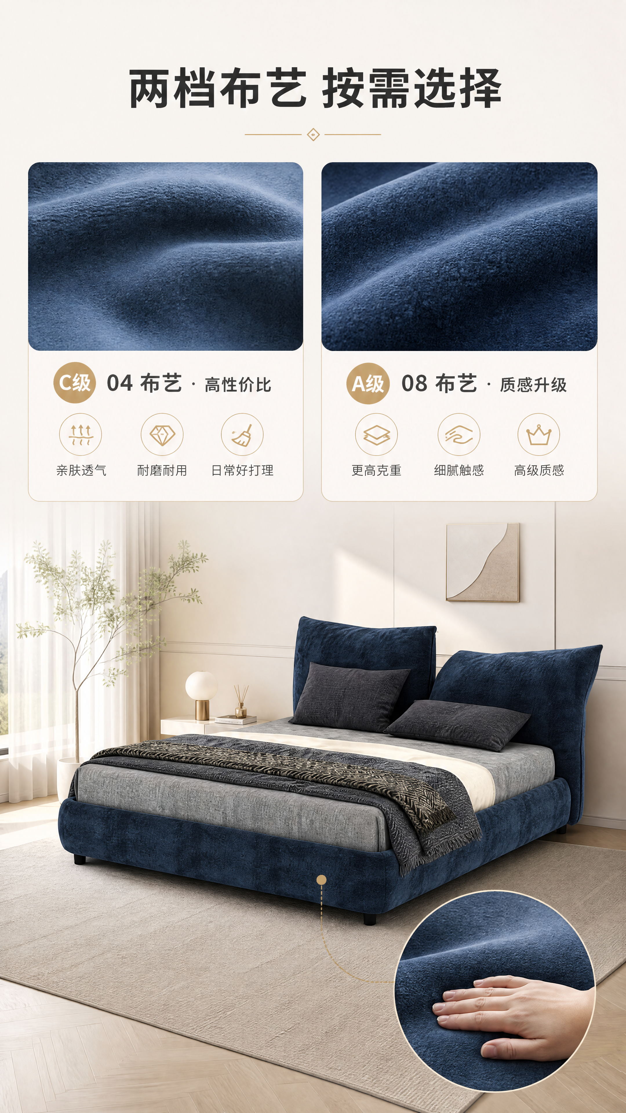 [商品] 使用【图1】SC2201B花瓣床；保留深蓝色布艺、花… - 图片创意预览