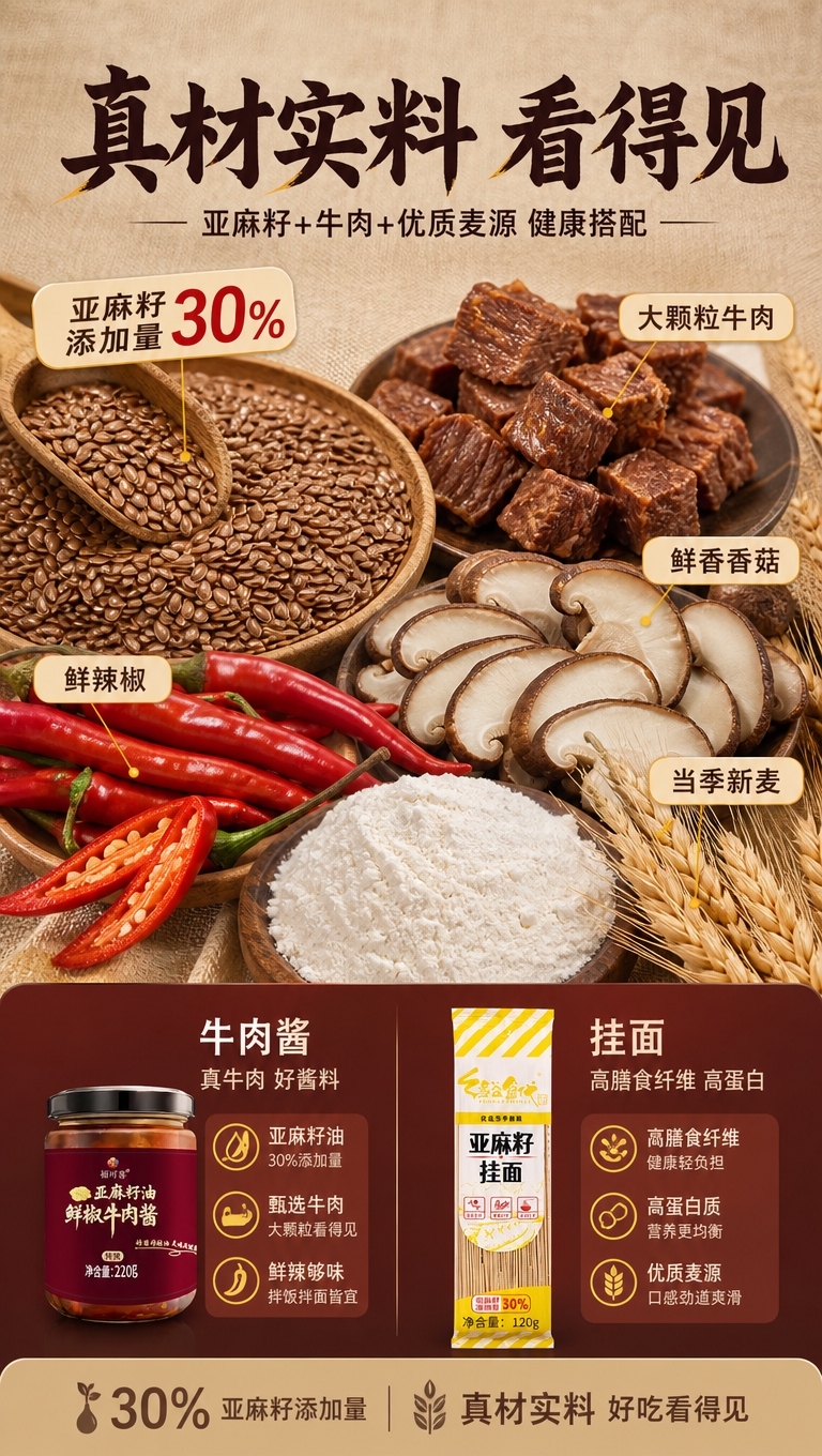 [商品] 使用【图1】牛肉酱产品作为成分页辅助包装露出（占画面… - 图片创意预览