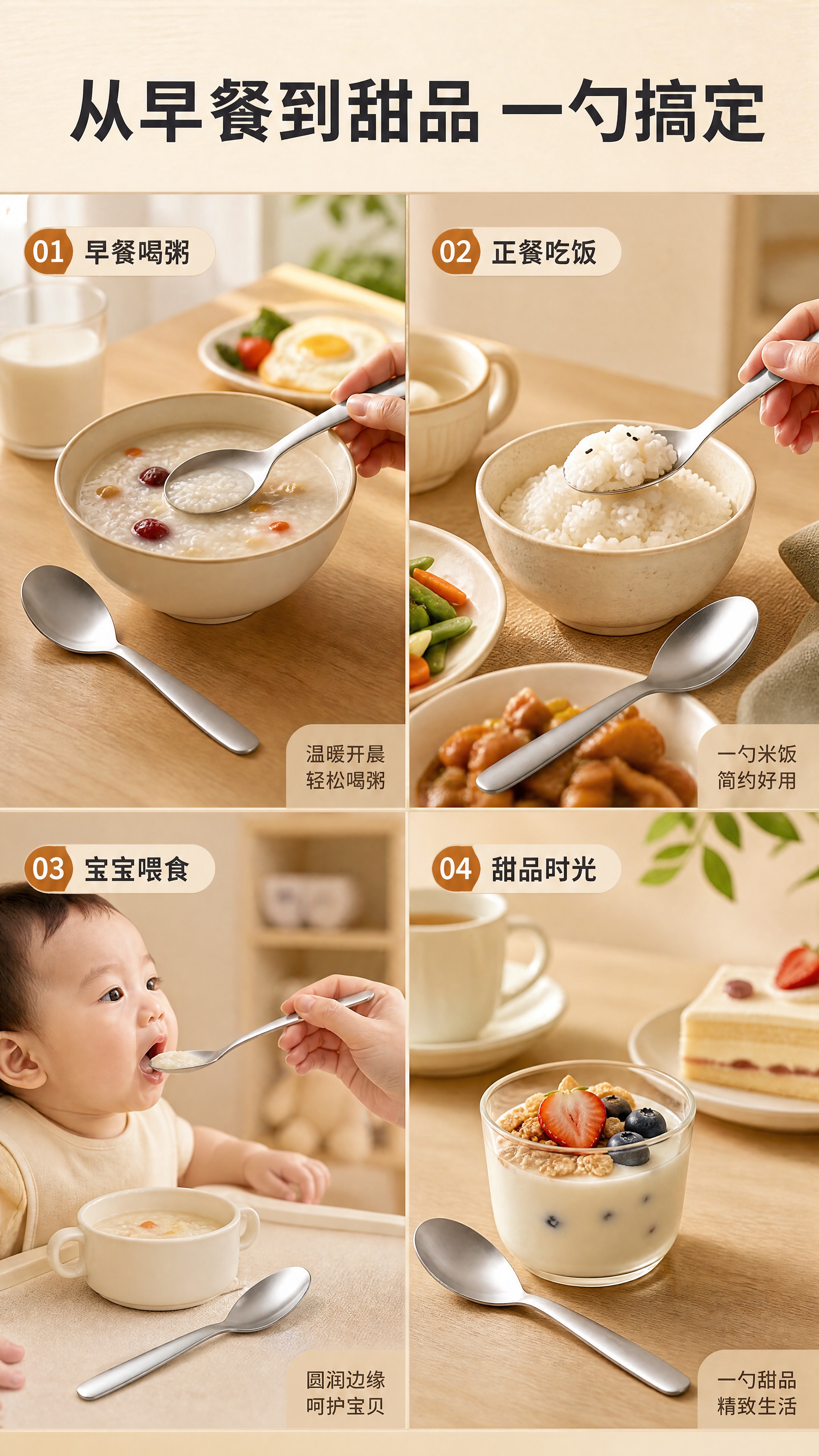 [商品] 使用【图1】316不锈钢平底勺（大小号）；保留产品结… - 图片创意预览