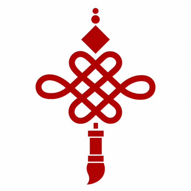 参考这张图的风格，重新生成红色中国结图案，保持极简矢量风格，移除水印，保持白色背景，还原中国结的结构造型预览效果