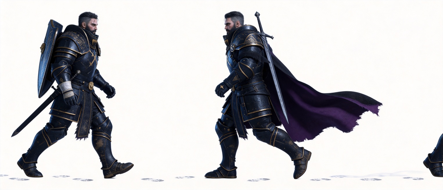 A Western fantasy Black Knight character, a壮年男性 in his mid-30s, 192cm tall, robust muscular build, p预览效果