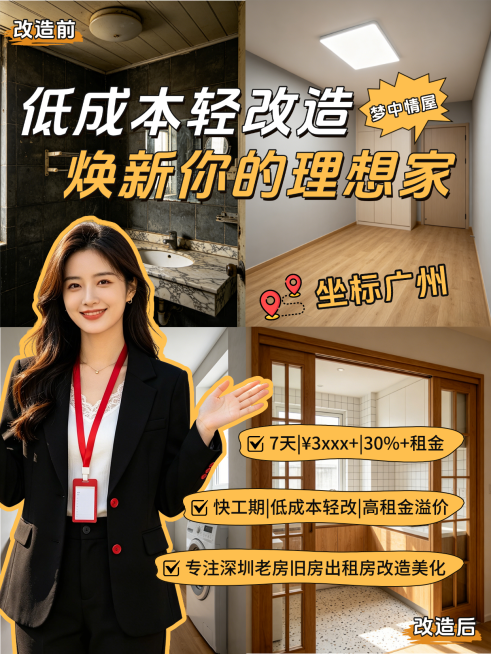 老破小改造家装装修写实风小红书封面预览效果