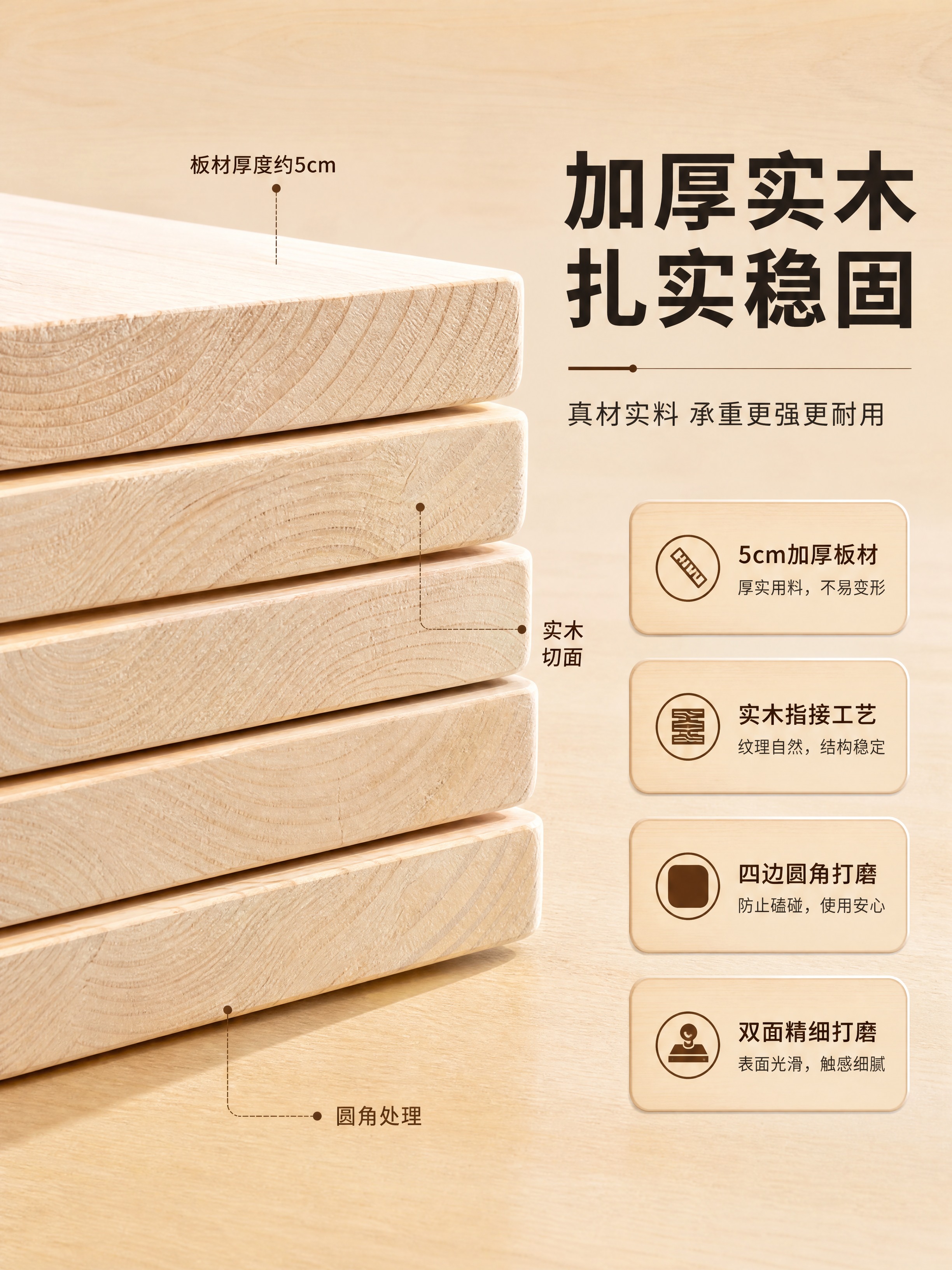 [商品] 使用【图6】新西兰松素板叠放实拍；保留实木板材的原木… - 图片创意预览