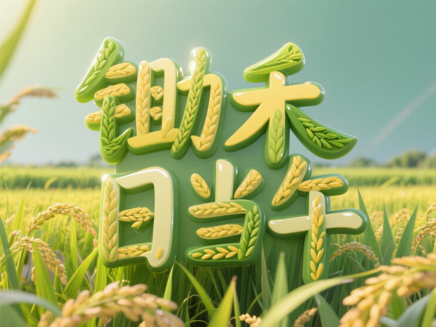 稻田字，文字内容为“锄禾日当午“预览效果