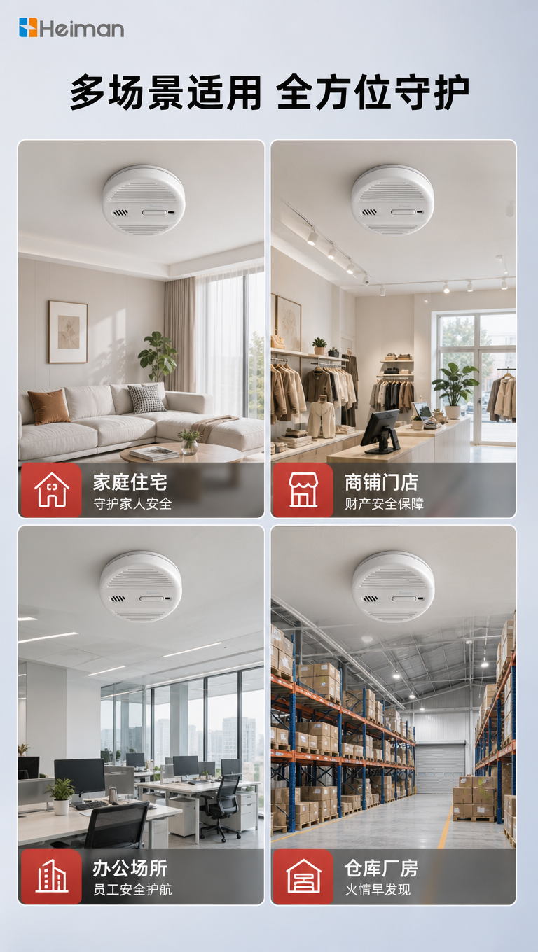 [商品] 使用【图1】底部右款海曼烟雾报警器（扁圆形带格栅+测… - 图片创意预览