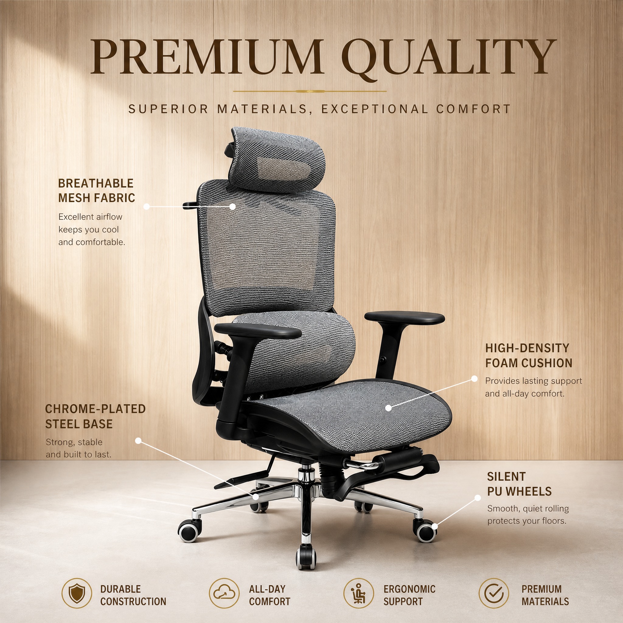 Ergonomic office chair material… - 图片创意预览