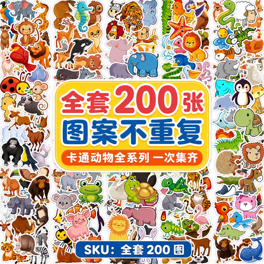 1:1 正方形电商 SKU 图，甜美可爱卡通童趣风，画面背景为… - 图片创意预览