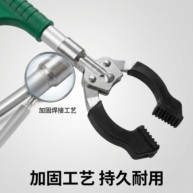 [主图 3] 垃圾拾取器材质细节特写展示。[氛围风格] 真实品质风，延续整体风格统一；[画质] 商业摄影质感、光线柔和通透、产品清晰真实、画面干净高级。[元素] 特写展示垃圾拾取器的连接部位和夹头细节预览效果