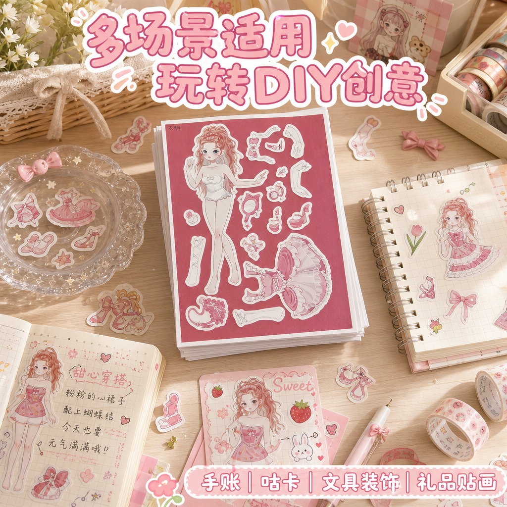 第4屏：1:1竖版电商主图，甜美可爱软萌少女风+田园治愈风，明… - 图片创意预览
