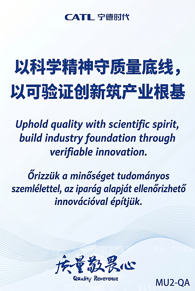 在当前海报右下角添加文字"MU2-QA"，保持现有排版、配色和所有内容不变，仅新增该文字标识，整体依然干净简洁适配工厂厂区悬挂
