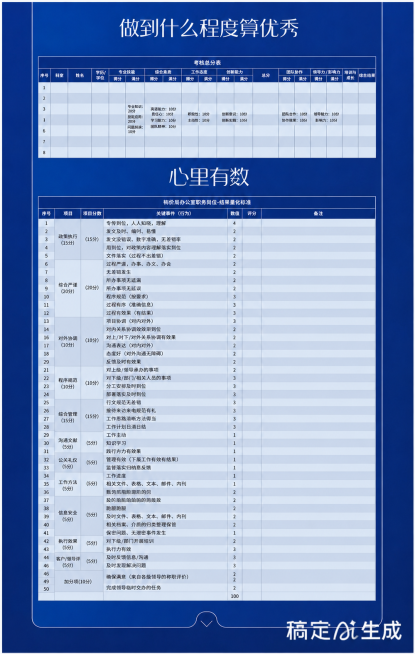修改这张图片，把图中两个白色的表格背景换成浅灰蓝色，和深蓝色的外背景搭配，保持所有表格内容、文字和整体排版不变预览效果