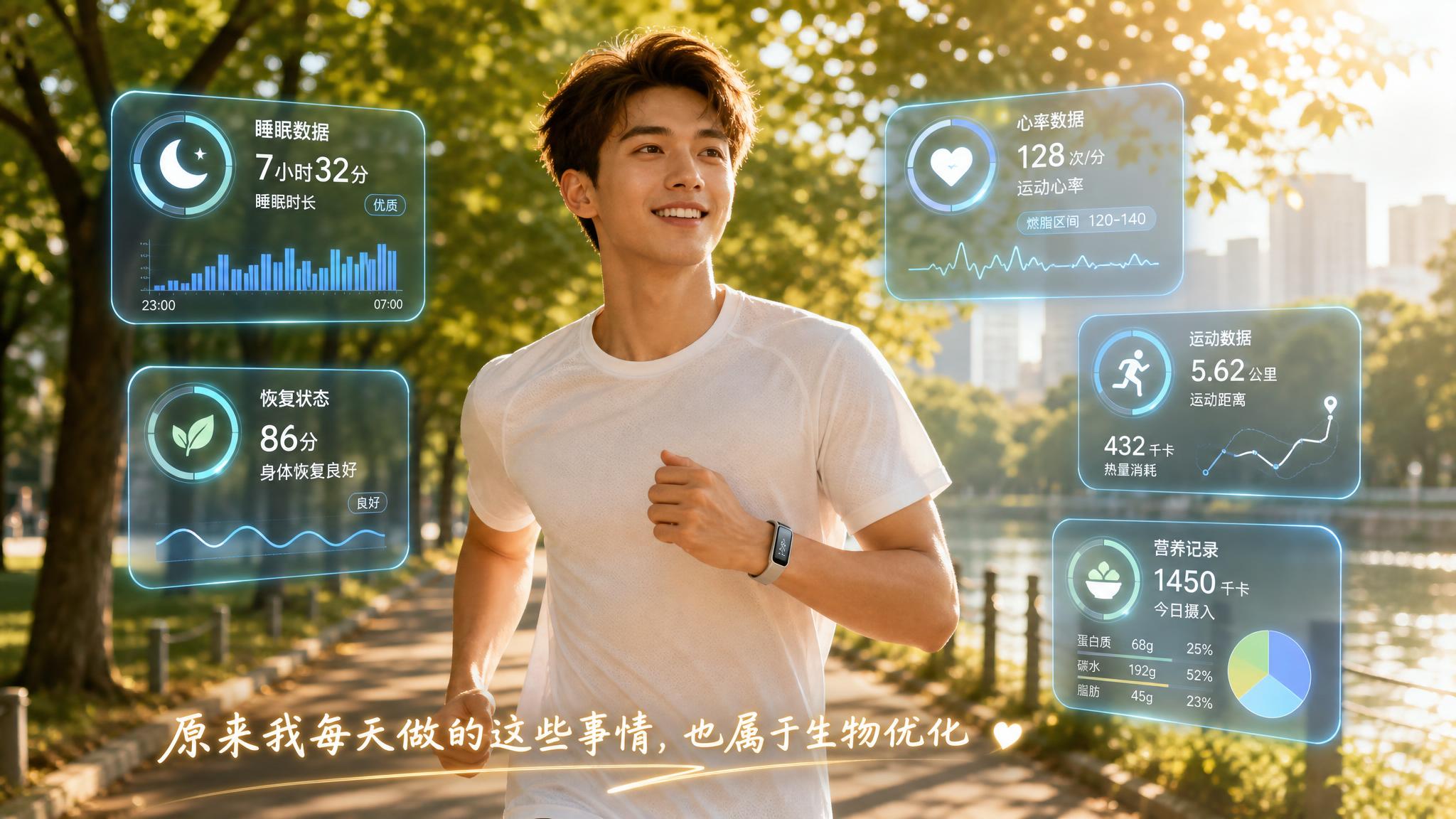 一张温暖治愈的现代健康生活方式场景图，横版构图。画面主体是一个… - 图片创意预览