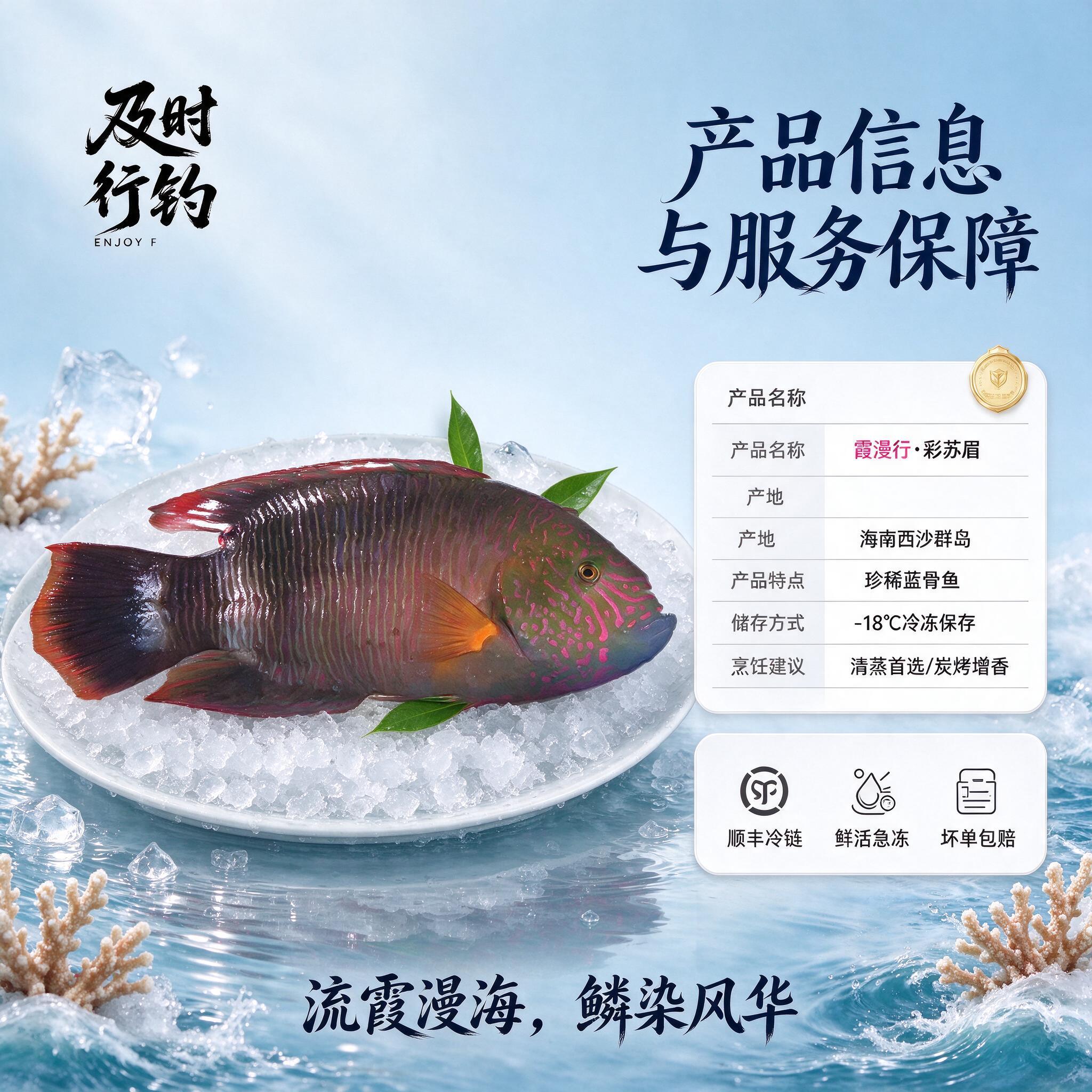 [商品] 使用【图1】野生彩苏眉鱼；保留鱼身深褐底色带粉红条纹… - 图片创意预览
