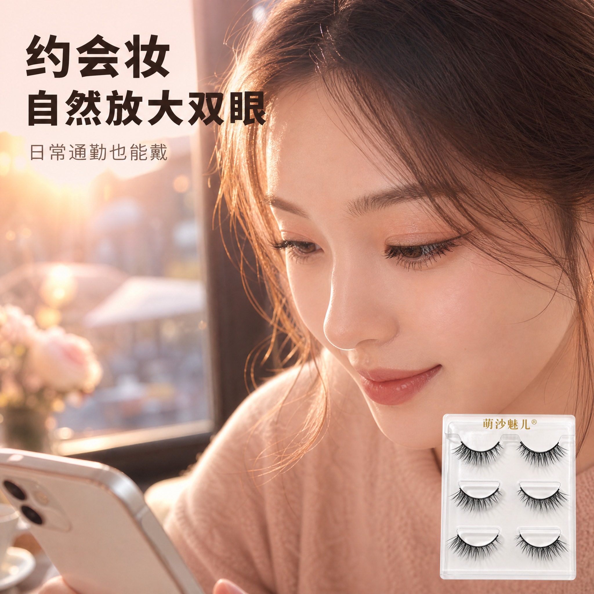 [主图3] 萌沙魅儿 日常约会妆假睫毛 眼尾加长斜飞款 3对装… - 图片创意预览