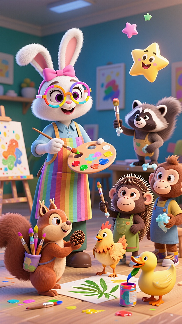 🐰兔子老师教画画，美术室欢乐炸锅🎨