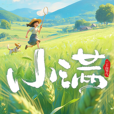 小满节气祝福清新插画公众号次图