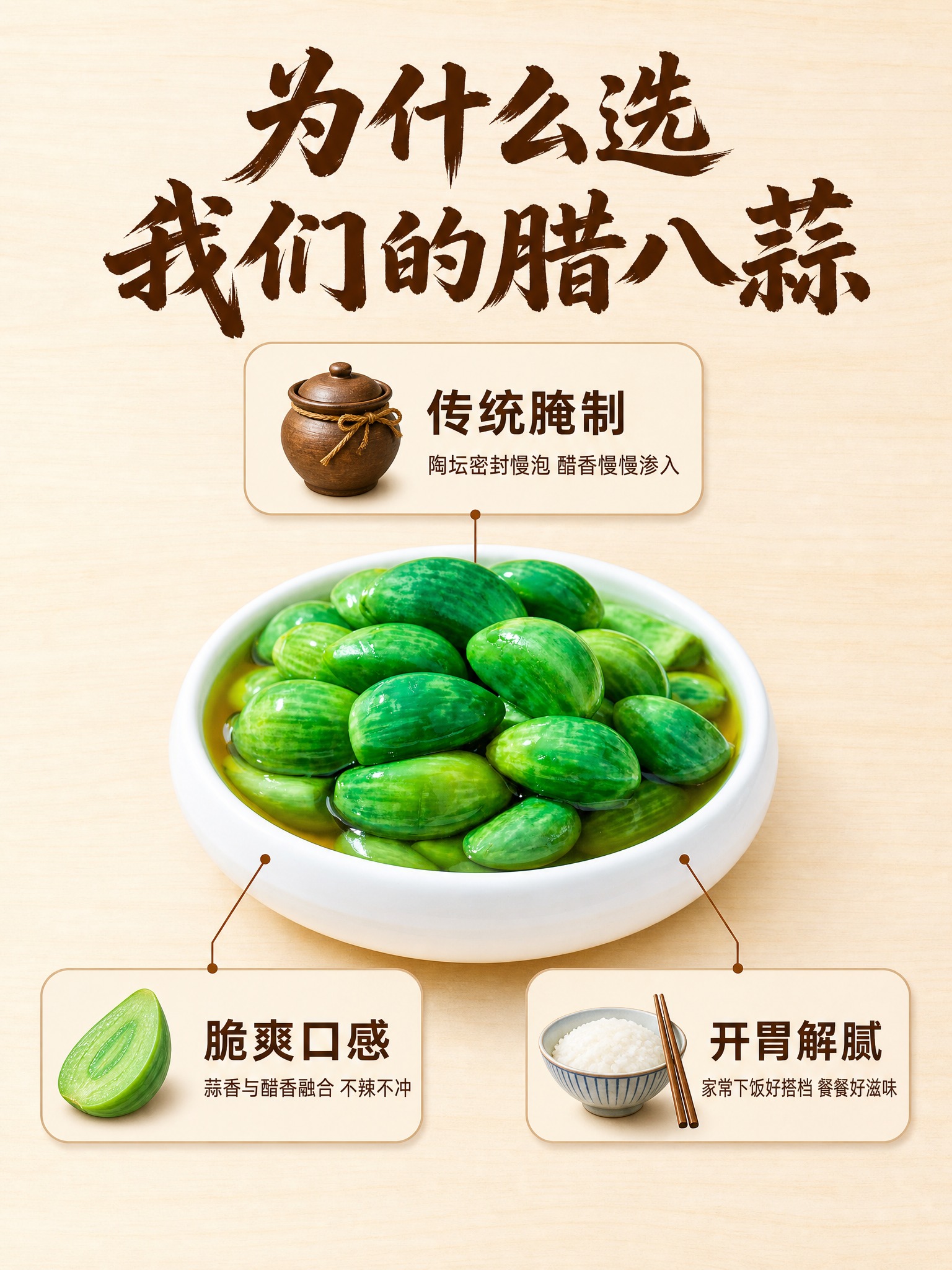 [商品] 使用【图1】翡翠腊八蒜；保留白瓷碗盛装和翠绿蒜瓣的外… - 图片创意预览
