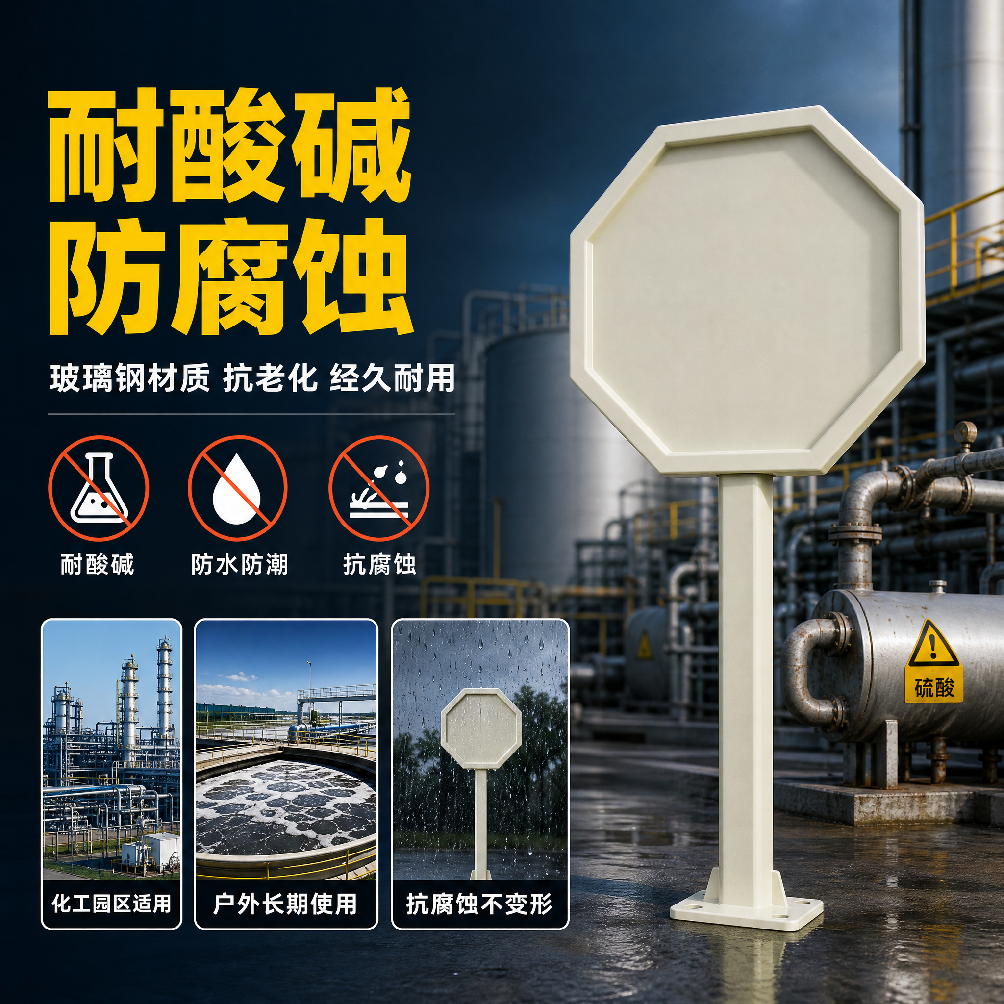 [主图-2] 耐酸碱防腐蚀核心卖点展示，用化学环境场景证明产品… - 图片创意预览