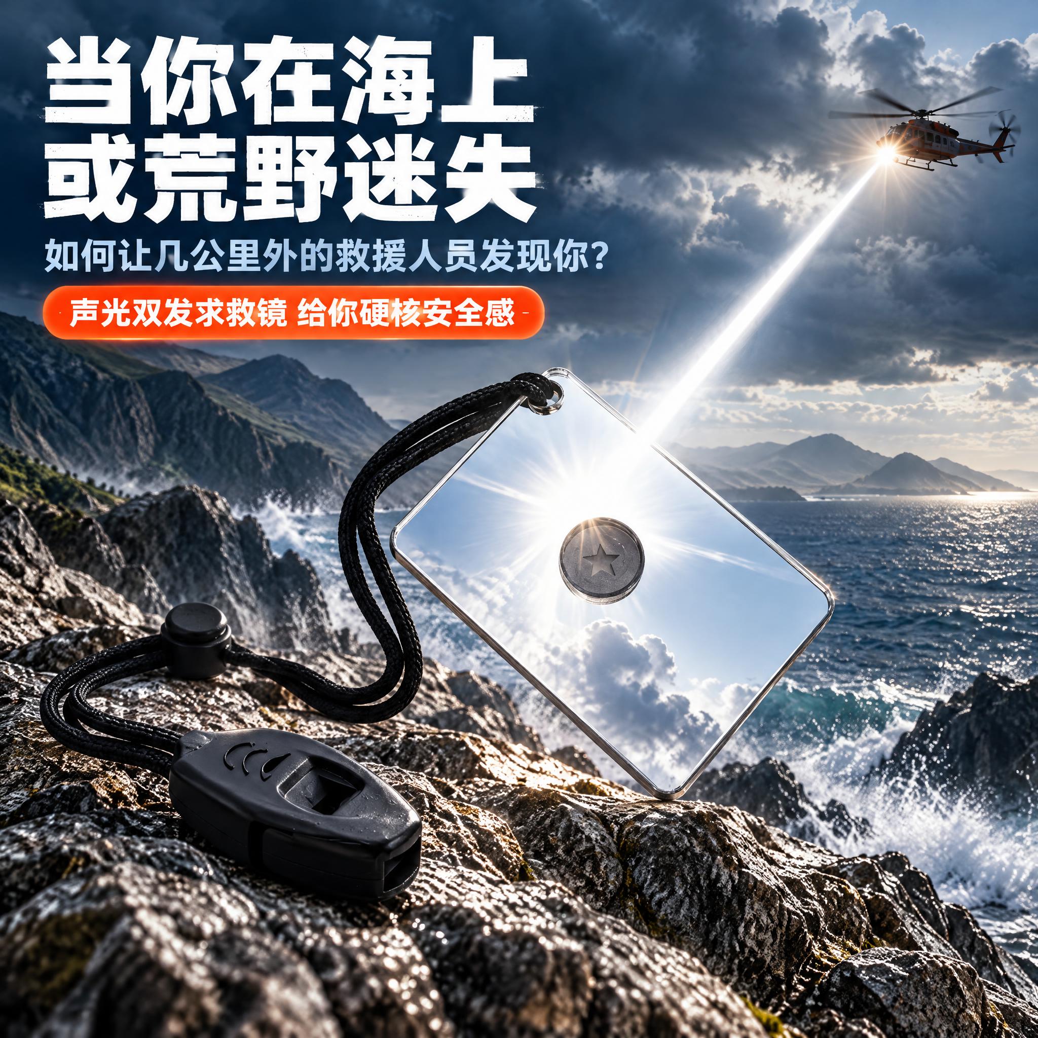 [商品] 使用【图1】【图2】户外信号镜产品；保留长方形银色镜… - 图片创意预览