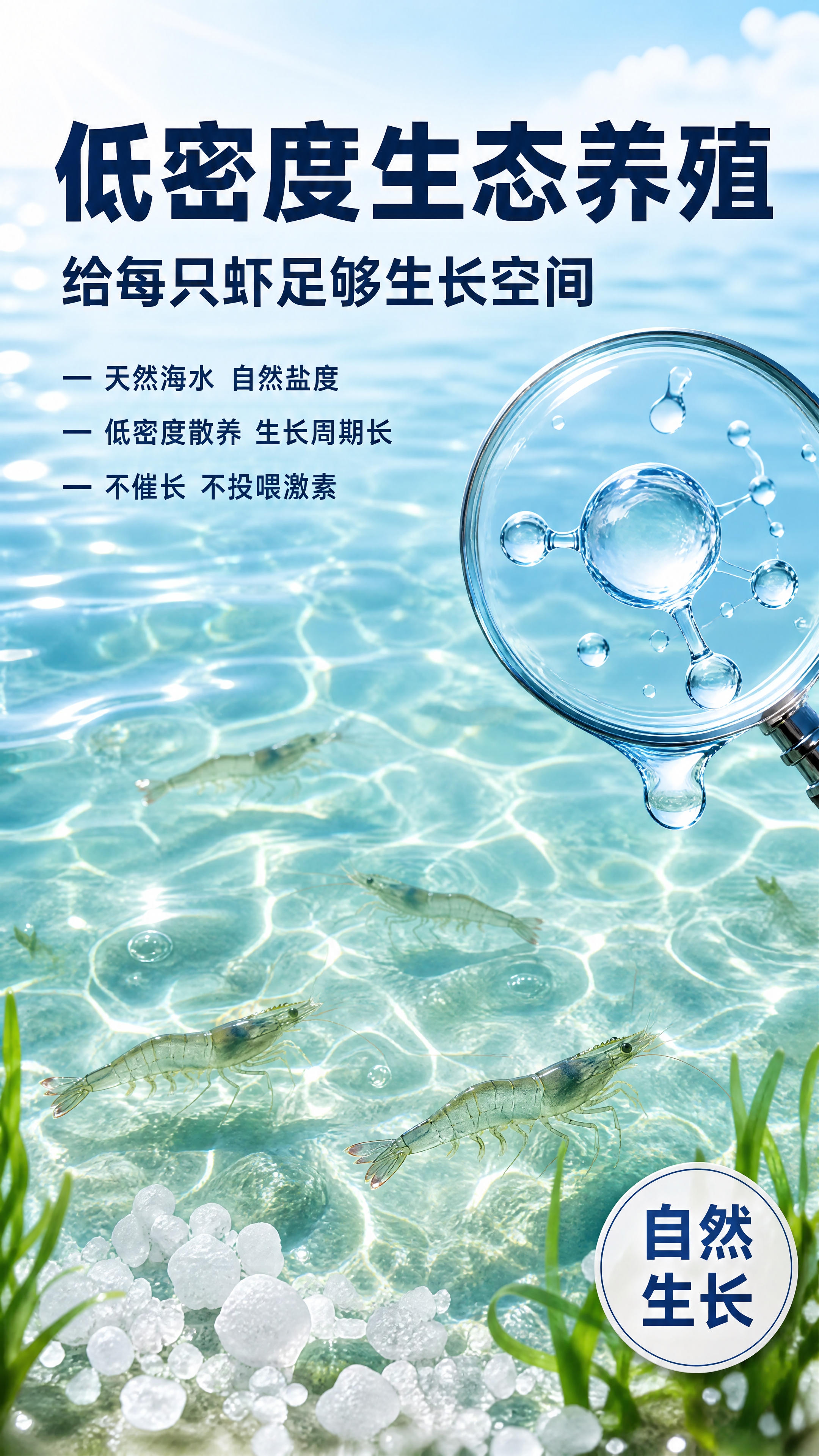 电商详情页第三张，养殖优势主题。黄骅盐田虾低密度生态养殖。 参… - 图片创意预览