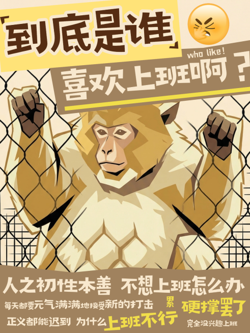 MEME梗图不想上班小红书封面预览效果