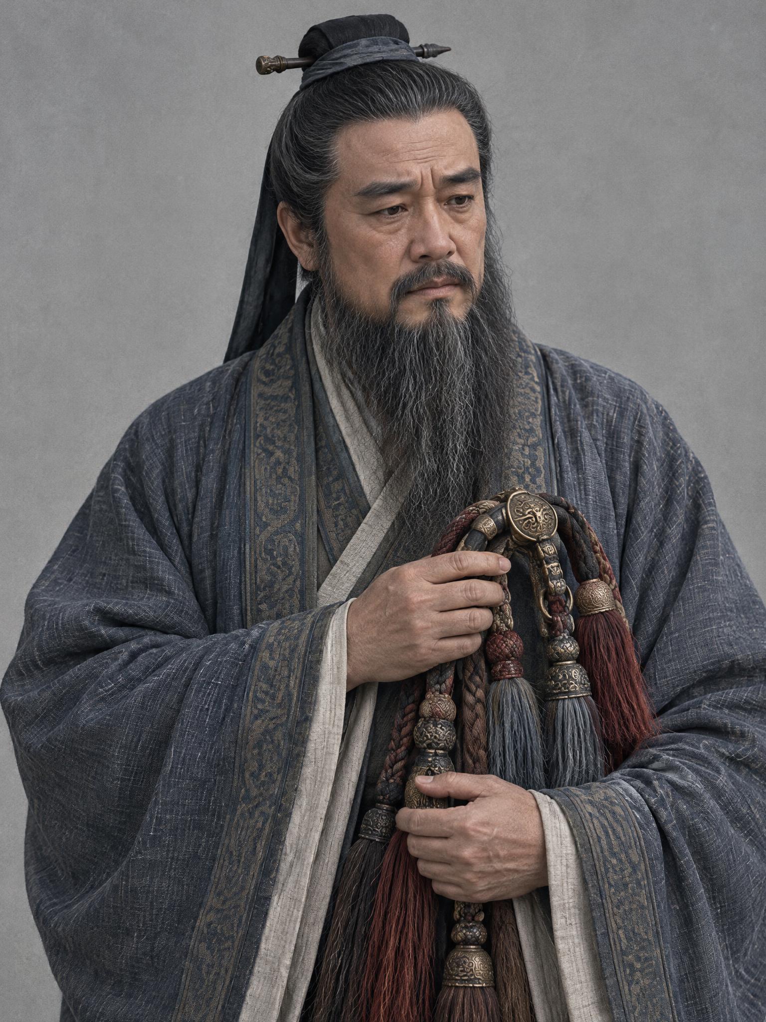中国春秋时期中年孔子，约五十岁，儒者形象，宽袍大袖，束发长须，… - 图片创意预览